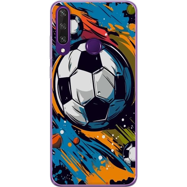 Mobilcover til Huawei Y6p med Fodbolde