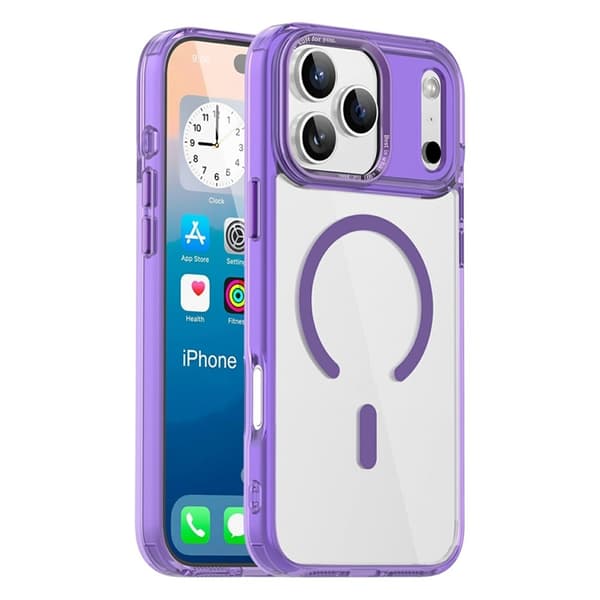 Mobilskal till iPhone 17 Pro MagSafe Transparent TPU+PC - Lila Lila