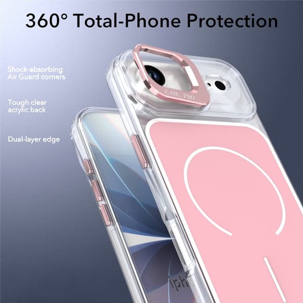 Mobilskal till iPhone Air MagSafe Lens Kickstand TPU + PC - Rosa Rosa