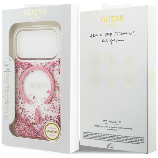 Guess Mobilskal För iPhone 18 Pro/17 Pro Magsafe Resin Bottom Glitter