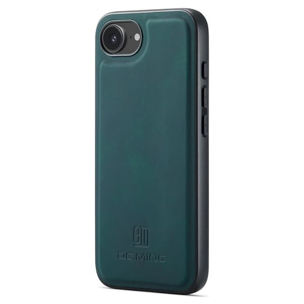 DG.MING Mobilskal till iPhone 16e PU Läder PC + TPU Hybrid Grön