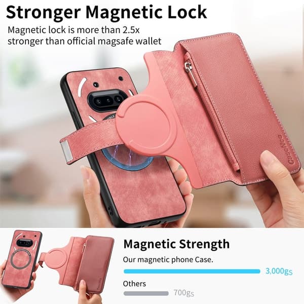 CASENEO Plånboksfodral för Nothing Phone (3a) Konstläder - Rosa