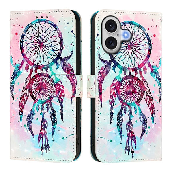 iPhone 17 Plånboksfodral Printing Pattern Med Strap Flerfärgad