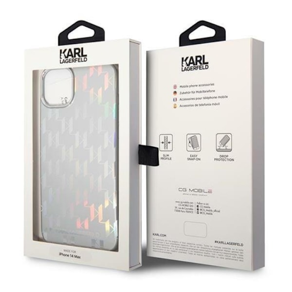 Karl Lagerfeld iPhone 14 Plus Skal Monogram Iridescent - Silver