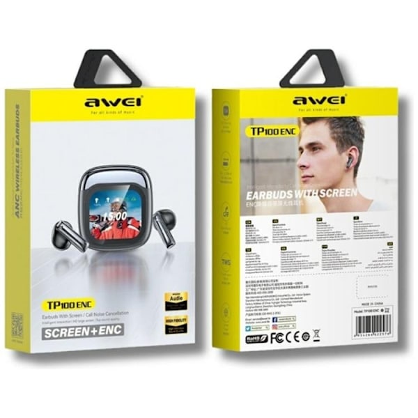 Awei TWS Bluetooth Sport Hörlurar E1BL - Svart Svart