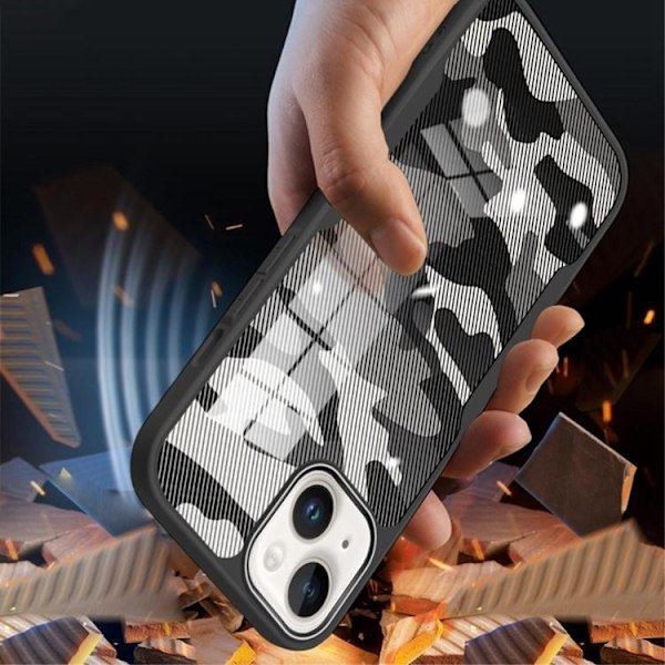 Rzants iPhone 14 Skal Camouflage - Svart