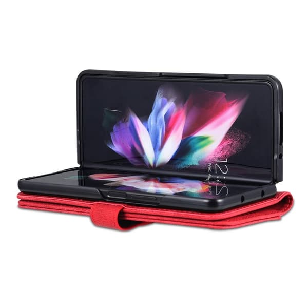 AZNS Samsung Galaxy Z Fold6 5G Plånboksfodral Konstläder - Röd