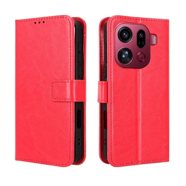 Oppo Find X9 Pro 5G Plånboksfodral Konstläder - Röd