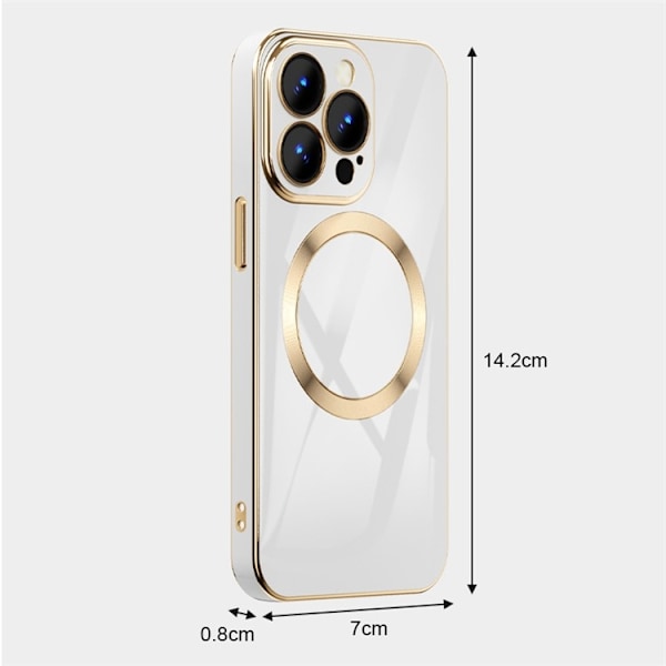iPhone 14 Pro Magsafe Skal Gold Edge - Blå Blå