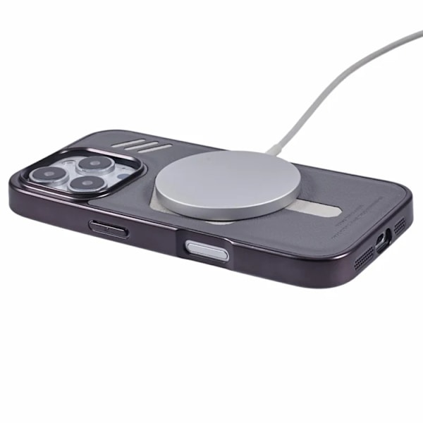 KIGC Mobilskal till iPhone 16 Pro Max Magsafe Läder - Grå Grå
