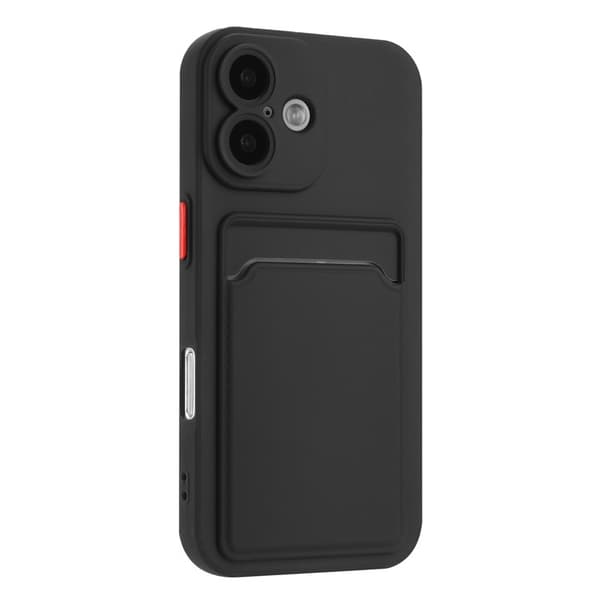 Mobilskal till iPhone 16 Plus Korthållare TPU - Svart Svart