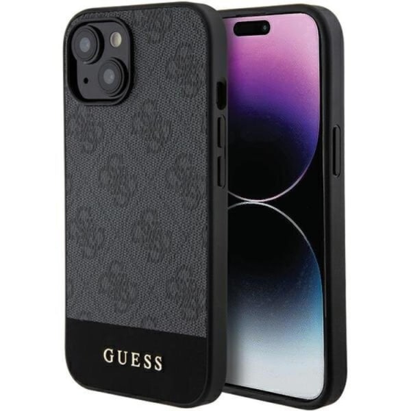 Guess iPhone 15/14/13 Cover 4G Stripe Collection - Grå