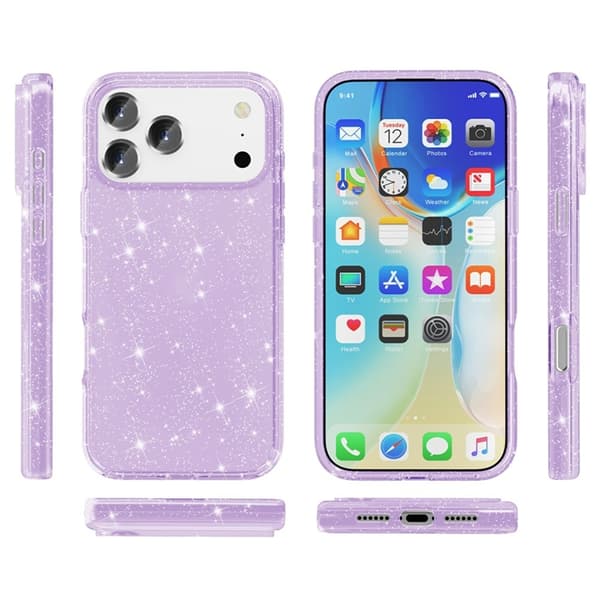 Mobilskal till iPhone 17 Pro Max Glittrande Puderglitter - Lila Lila