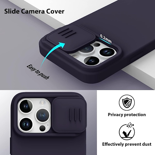 Nillkin iPhone 14 Plus Mobilskal Magsafe CamShield Silky - Mörklila