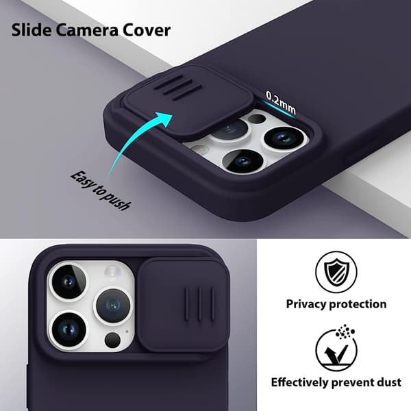 Nillkin Mobilskal till iPhone 14 Plus Magsafe CamShield Silky - Mörklila