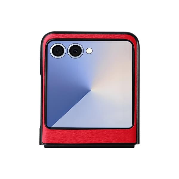 Mobilskal till Galaxy Z Flip7 PU Läder Protective - Röd Röd