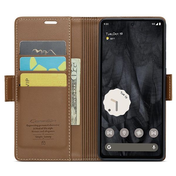 CASEME Plånboksfodral Konstläder till Google Pixel 8 Pro - Brun