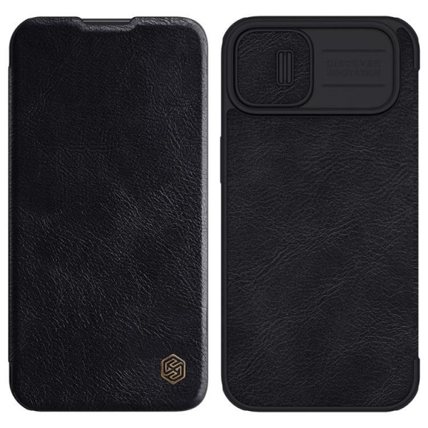 Nillkin iPhone 14 Plånboksfodral Qin Pro Läder - Svart