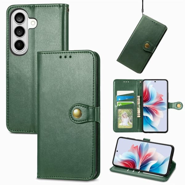 Plånboksfodral för Samsung Galaxy S26 Plus Konstläder Ställ - Grön