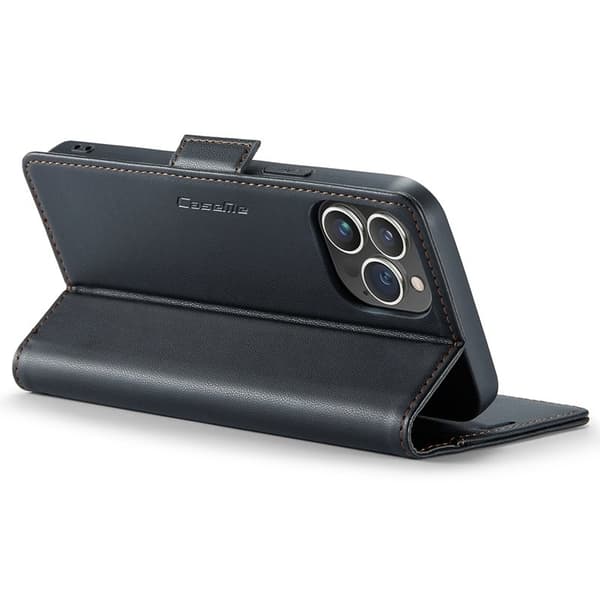 CASEME Plånboksfodral Konstläder för iPhone 15 Pro Max - Svart