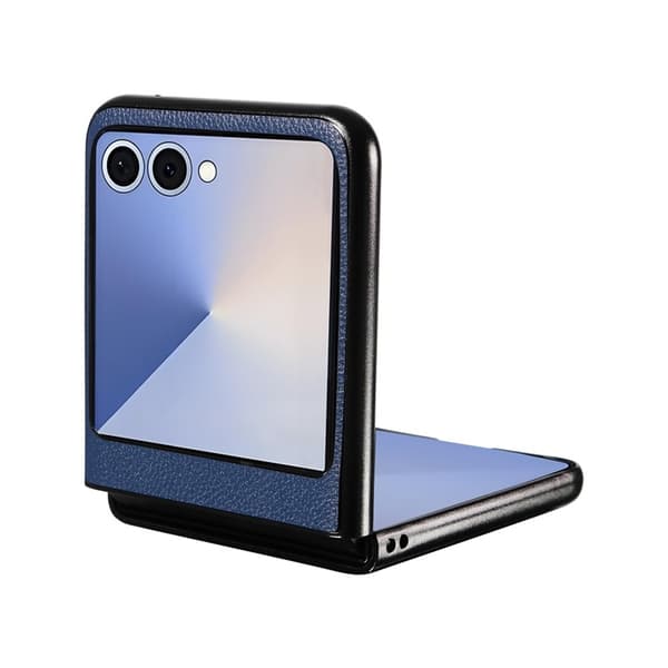 Mobilskal till Galaxy Z Flip7 Litchi Texture Läder - Blå Blå