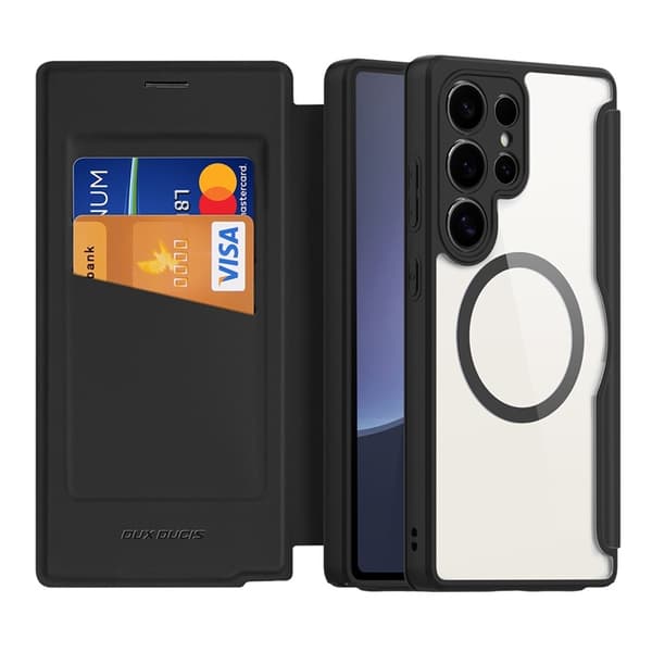 Dux Ducis Galaxy S25 Ultra Plånboksfodral MagSafe Skin X Pro Svart