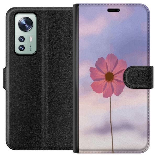 Plånboksfodral till Xiaomi 12 med Rosa blomma