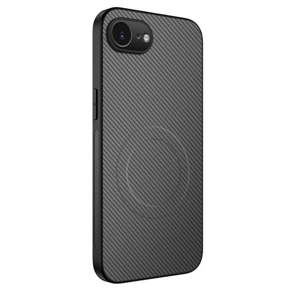 WANLONFENG Mobilskal till iPhone 16e MagSafe Carbon Fiber TQ Grå