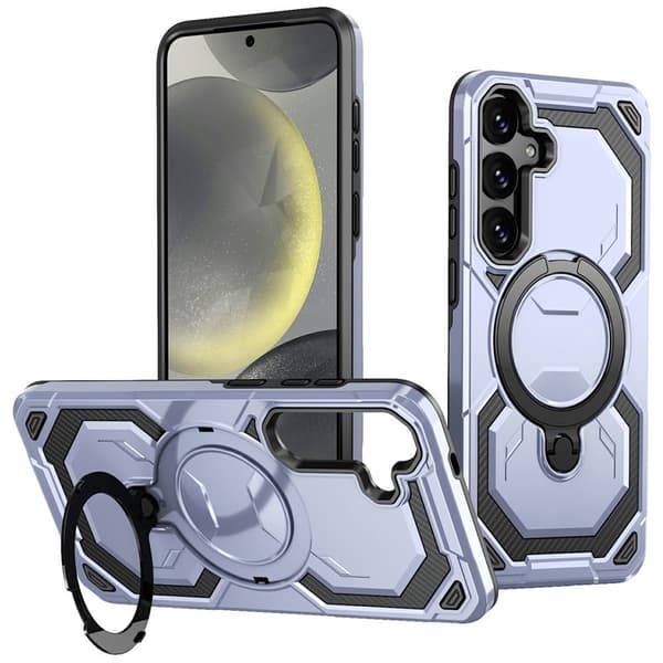 Mobilskal för Samsung Galaxy S26 Plus Magnetiskt Ring Kickstand Plast - Ljusblå