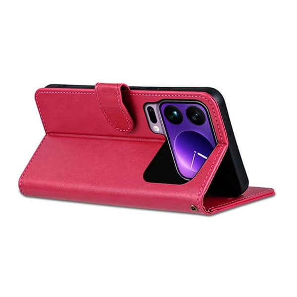 AZNS Xiaomi 17 Pro Plånboksfodral Anti-Scratch Konstläder - Röd