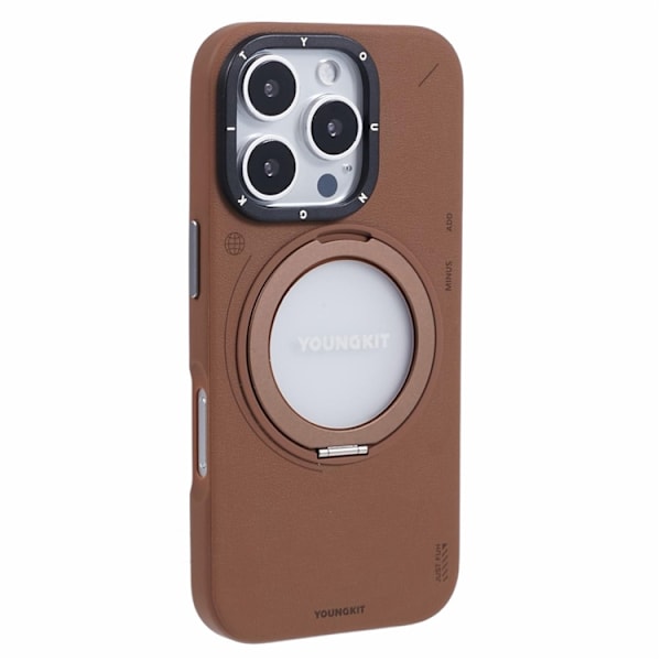 Youngkit Mobilskal till iPhone 16 Pro Max Magafe Rotating Kickstand - Brun Brun