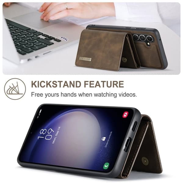 DG.MING M1 Series Mobilskal till Samsung Galaxy S24 FE Kickstand Brun