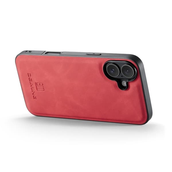DG.MING Mobilskal till iPhone 17 PU Läder Hybrid Röd