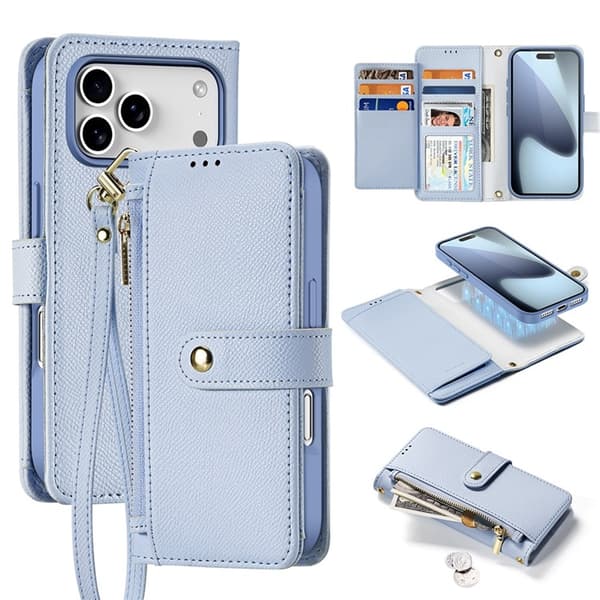 Dux Ducis iPhone 17 Pro Plånboksfodral MagSafe Detachable Lawa - Ljusblå Blå