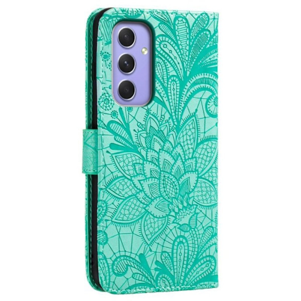 Samsung Galaxy S26 Plånboksfodral Spetsblommor Konstläder Flip - Grön