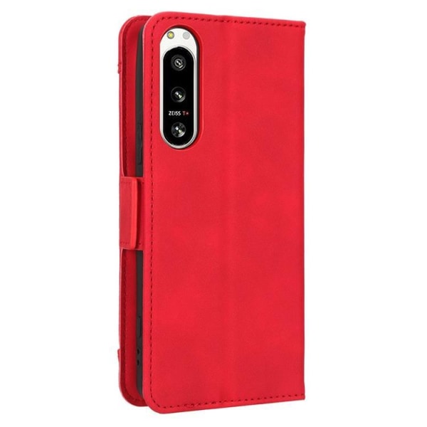 Sony Xperia 5 IV -lompakkokotelo, jossa on useita korttipaikkoja - punainen
