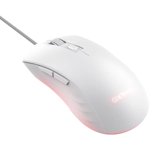 TRUST Gamingmus Ybar+ GXT 924 - Vit Vit