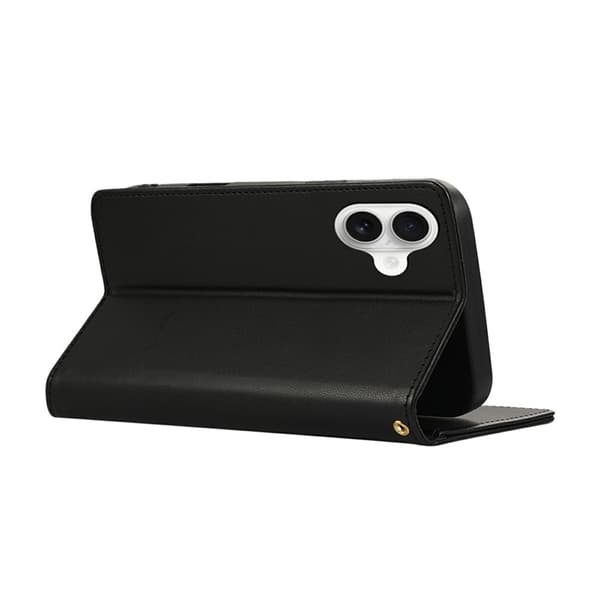 iPhone 17 Plånboksfodral RFID Rhombus Läder - Svart Svart