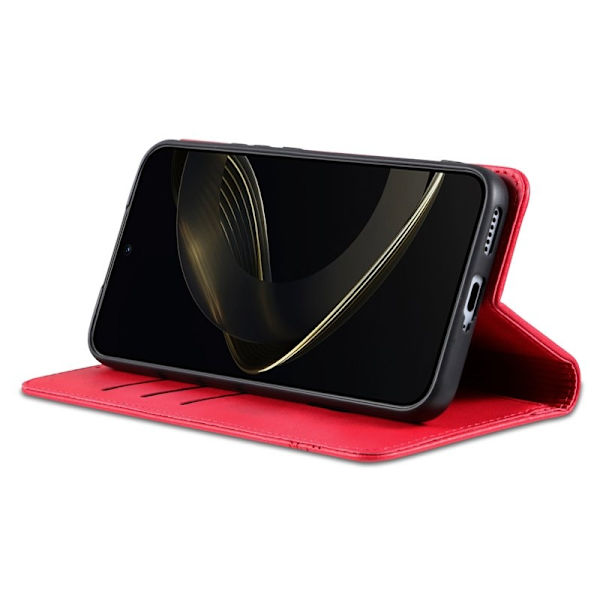 AZNS Xiaomi 17 Pro Max Plånboksfodral Konstläder - Röd
