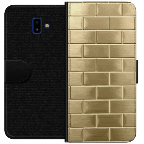 Plånboksfodral till Samsung Galaxy J6+ med Gyllene Murstenar