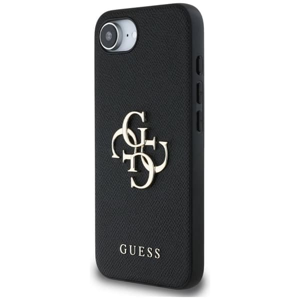 Guess Mobilskal till iPhone 16e Grained Big 4G Small Classic Logo Svart