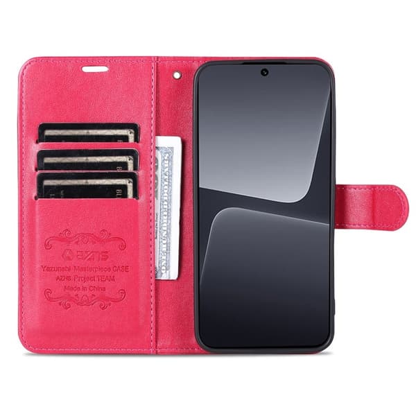 AZNS Xiaomi 13 5G Flip Plånboksfodral Konstläder - Röd
