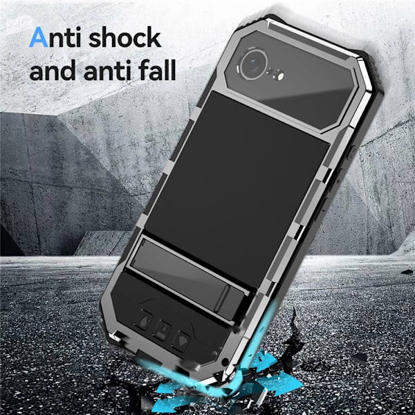 R-JUST Mobilskal till iPhone 16e med Härdat Glas - Silver Silver