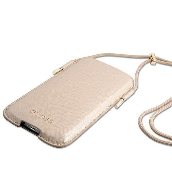Guess Saffiano Halsbandsfodral 6.1" - Guld Yellow