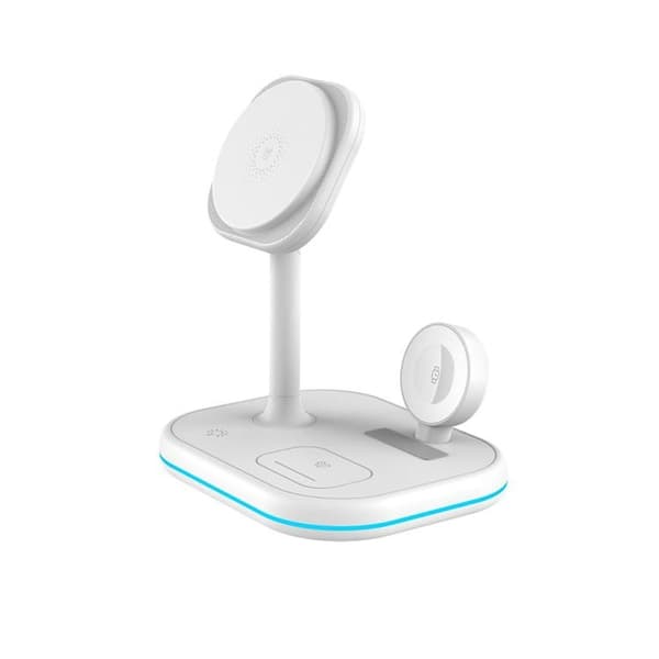 Tech-Protect 3-in-1 Trådlös Laddare Magsafe iPhone Apple Watch AirPods - Vit Vit