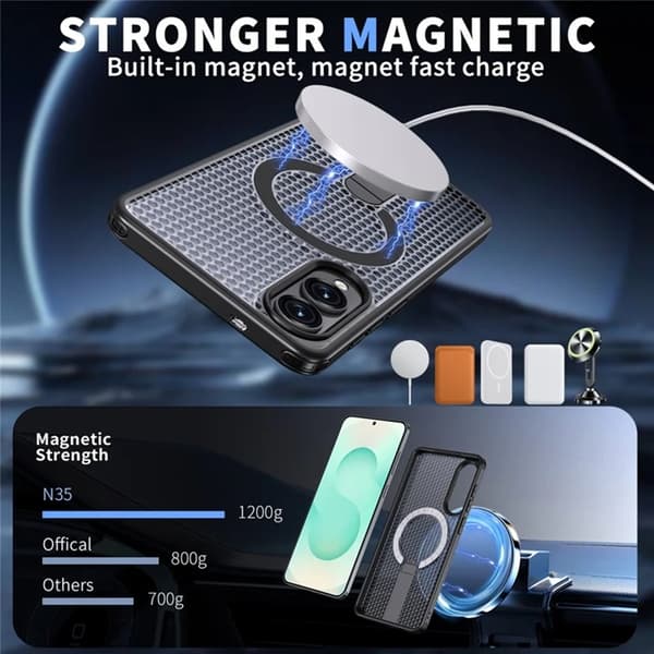 Mobilskal till Galaxy XCover 7 Pro Magsafe Grid Texture Svart
