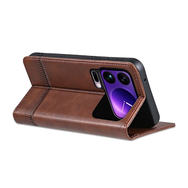AZNS Xiaomi 17 Pro Plånboksfodral Konstläder - Brun