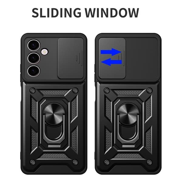 Galaxy A24 4G Mobilcover Ringholder Kickstand - Sort Black