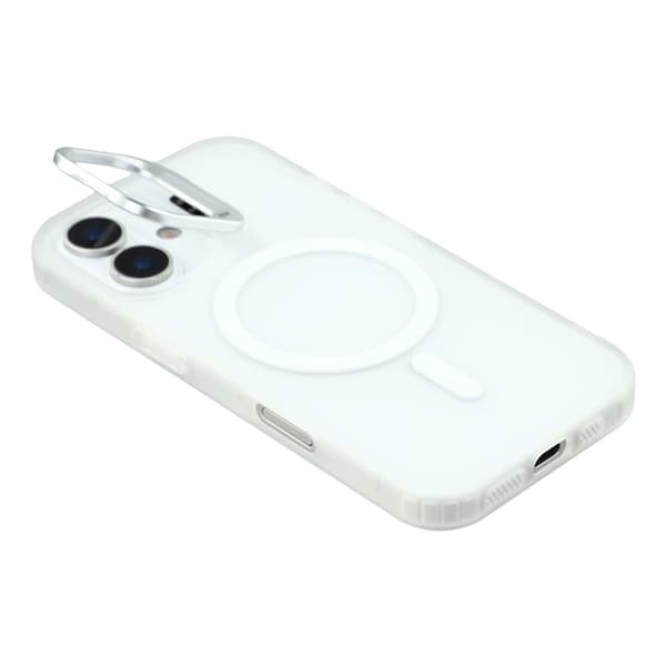 Mobilskal till iPhone 17 MagSafe Lins Kickstand - Transparent Vit Vit