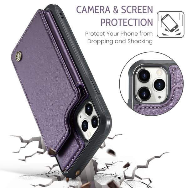 CASEME C22 Mobilskal till iPhone 11 Pro Max Läder med RFID - Lila